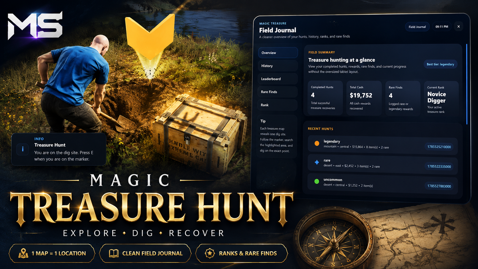 Magic Treasure Hunt – FiveM Treasure Hunting System