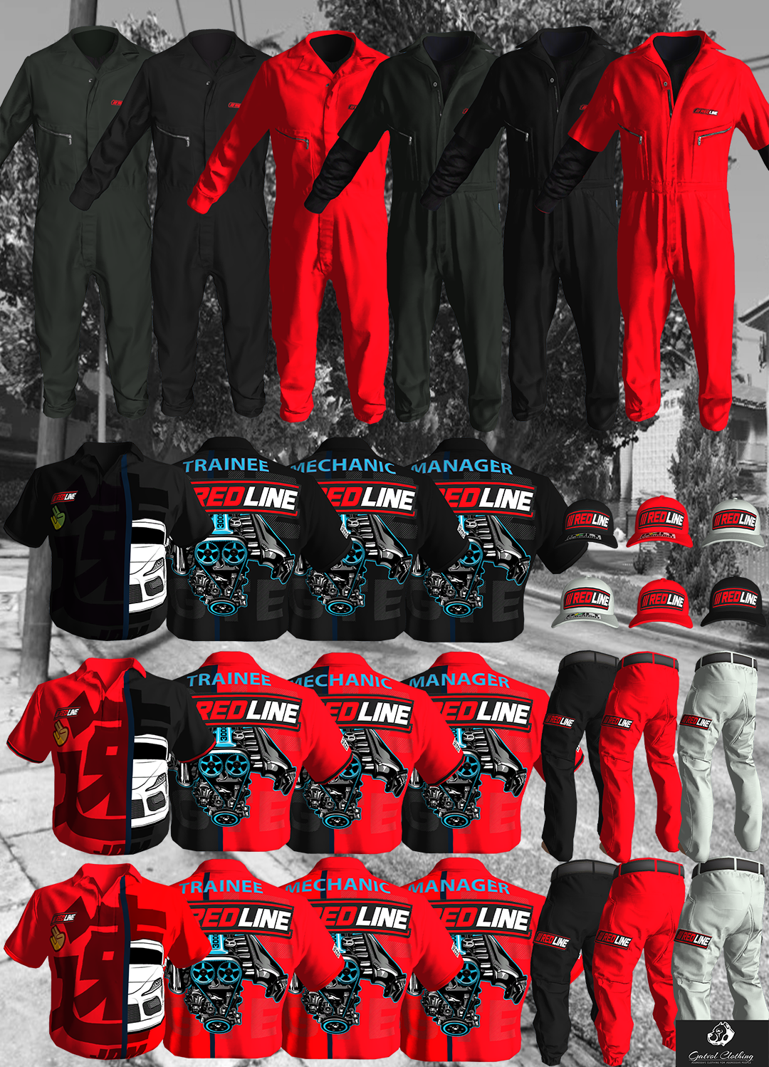 Red Line Mech Clothing Uniform Bundle 2