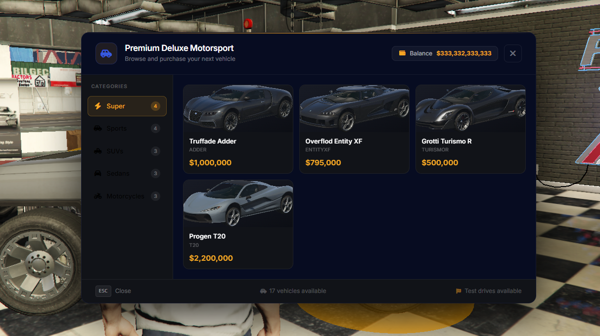 Simple Vehicle Shop System