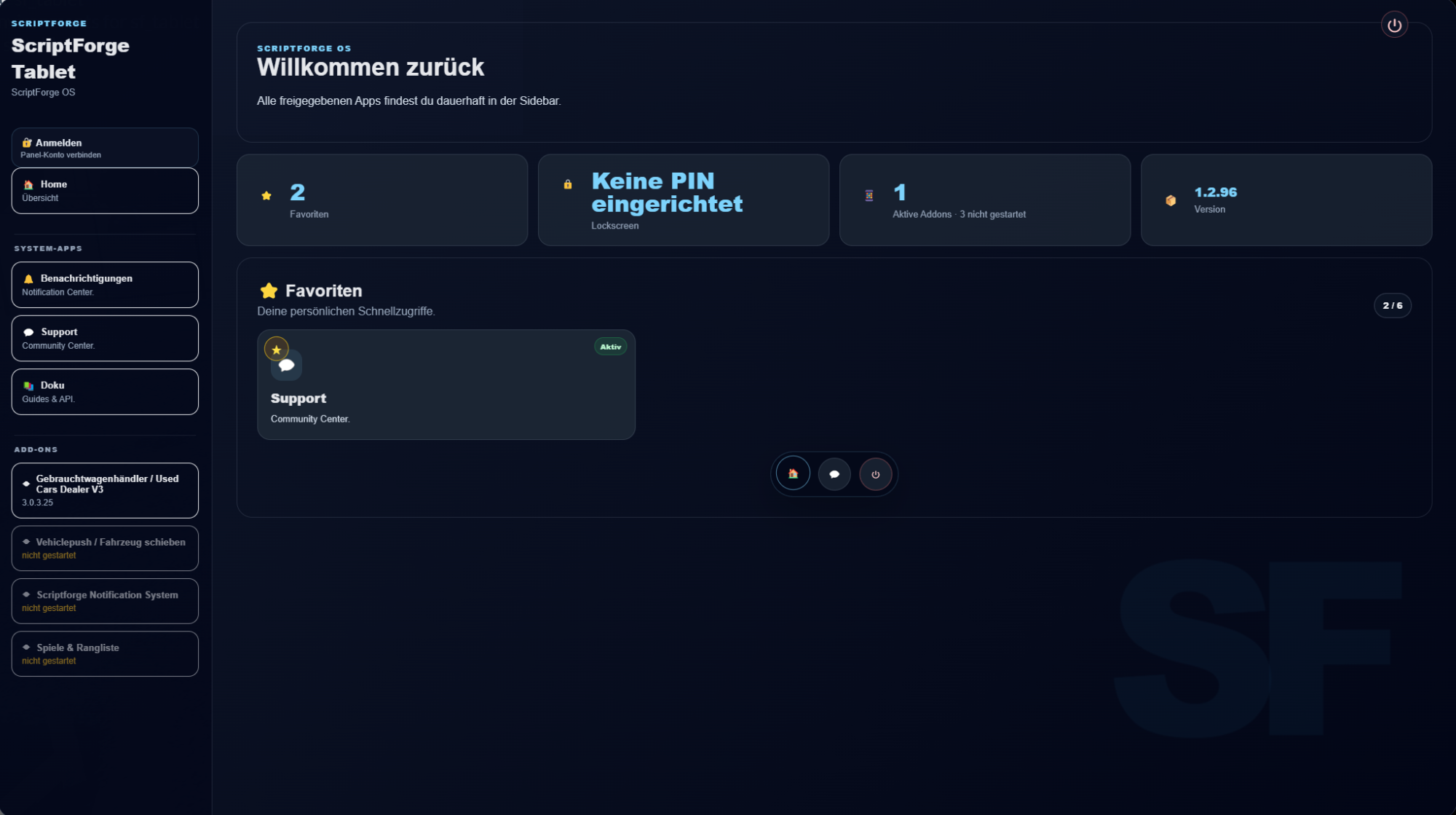 SF Tablet – Zentrale ScriptForge-Plattform für FiveM