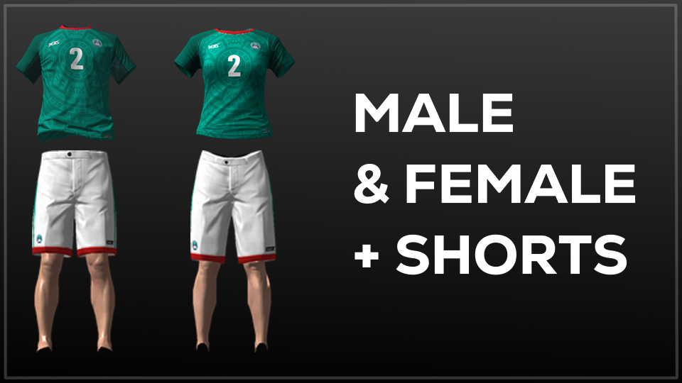 Football / Soccer Tshirt and short, Male and Female (open source)