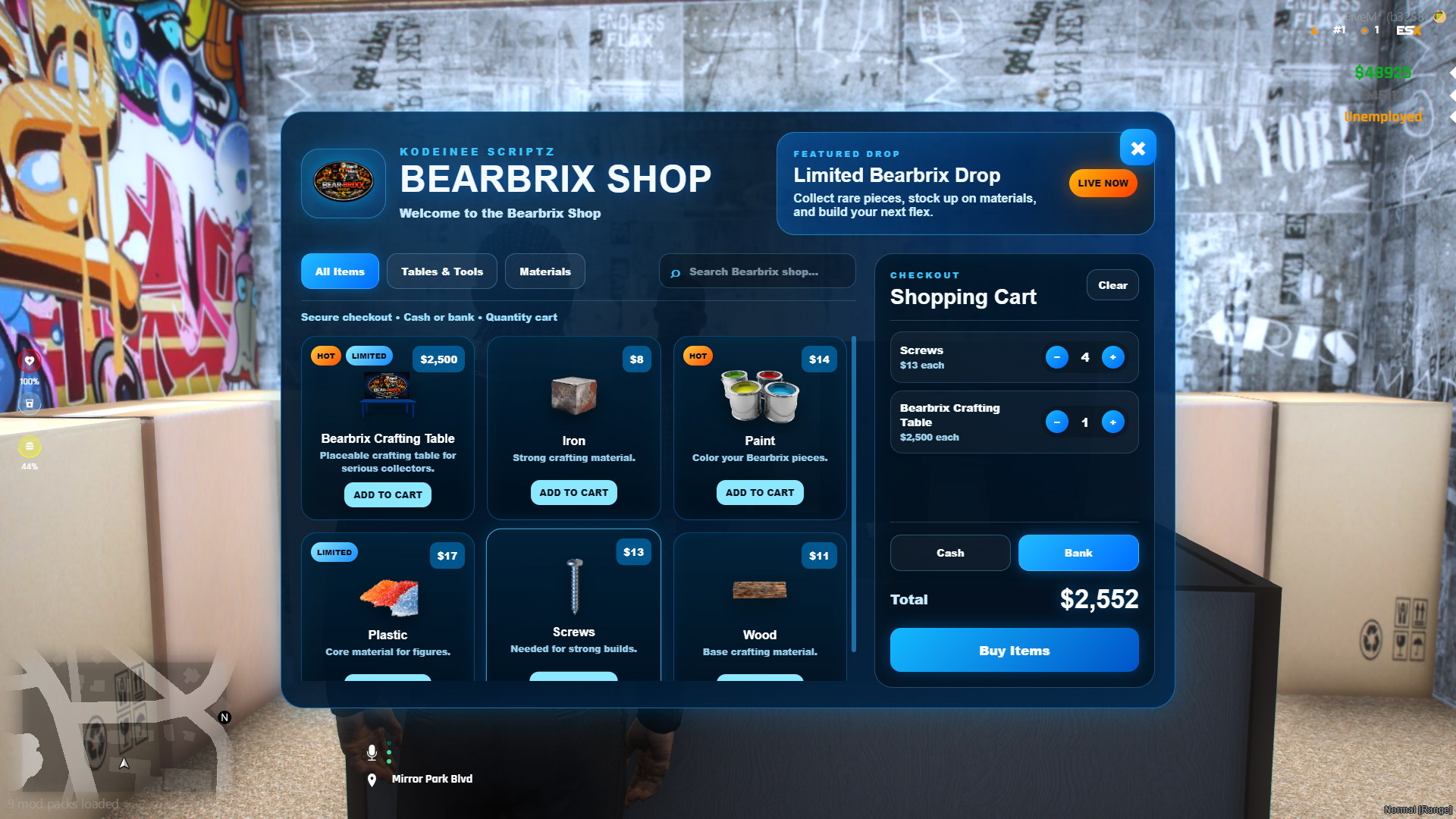 Bear Brixx Crafting & Job Management [ESX/QB/QBOX]