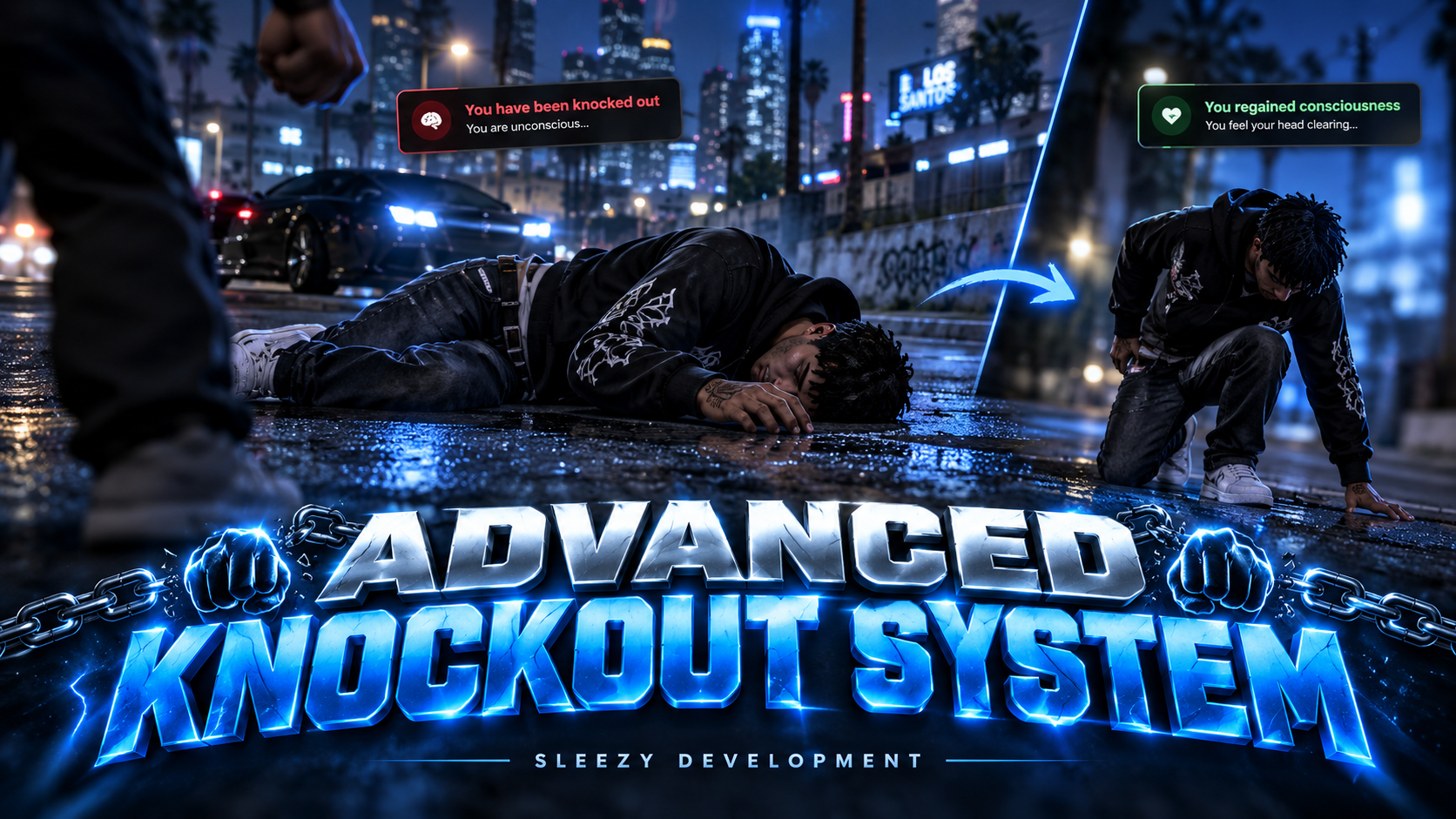 Sleezy Development • Advanced Knockout System (ESX, QBCore, QBOX & Standalone)