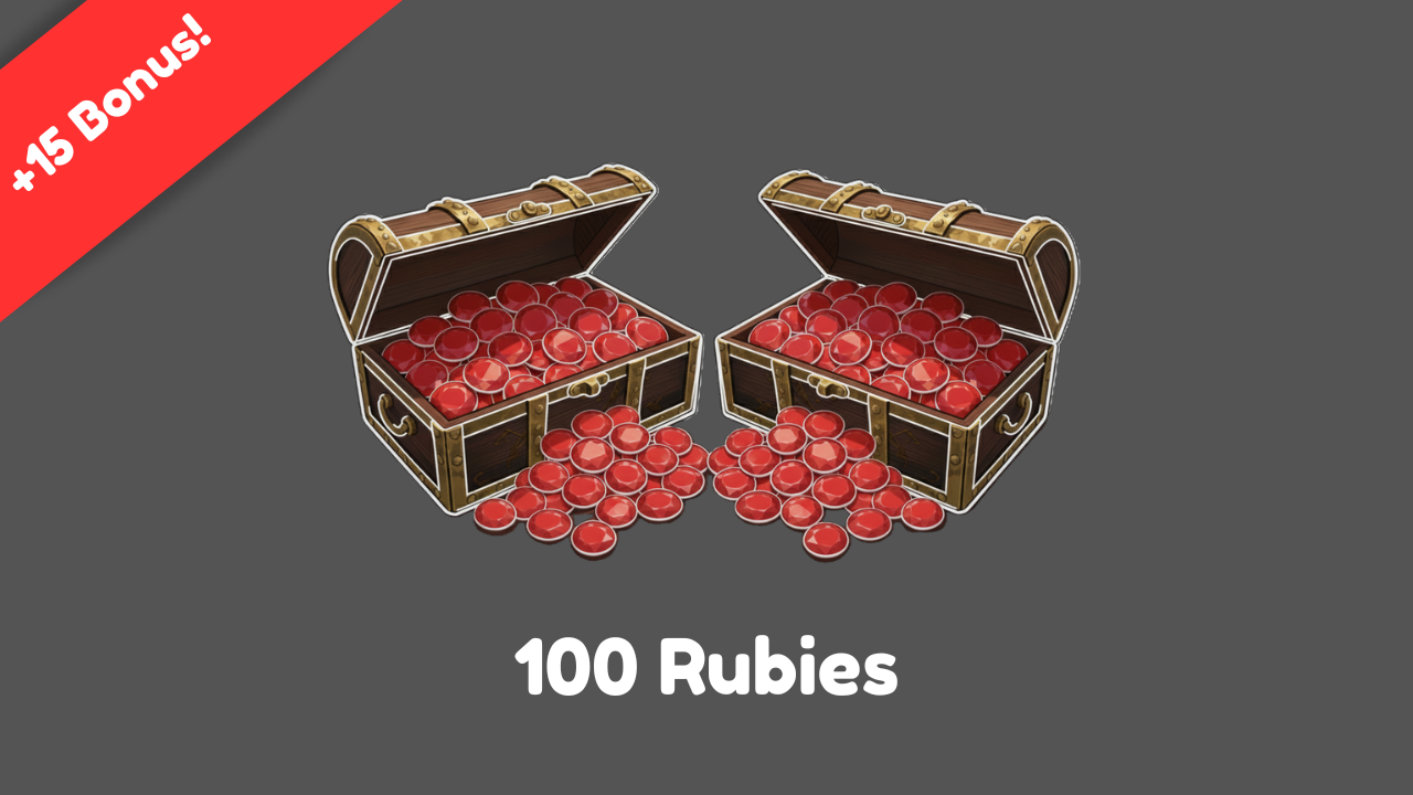 100 Rubies (+15 Bonus)