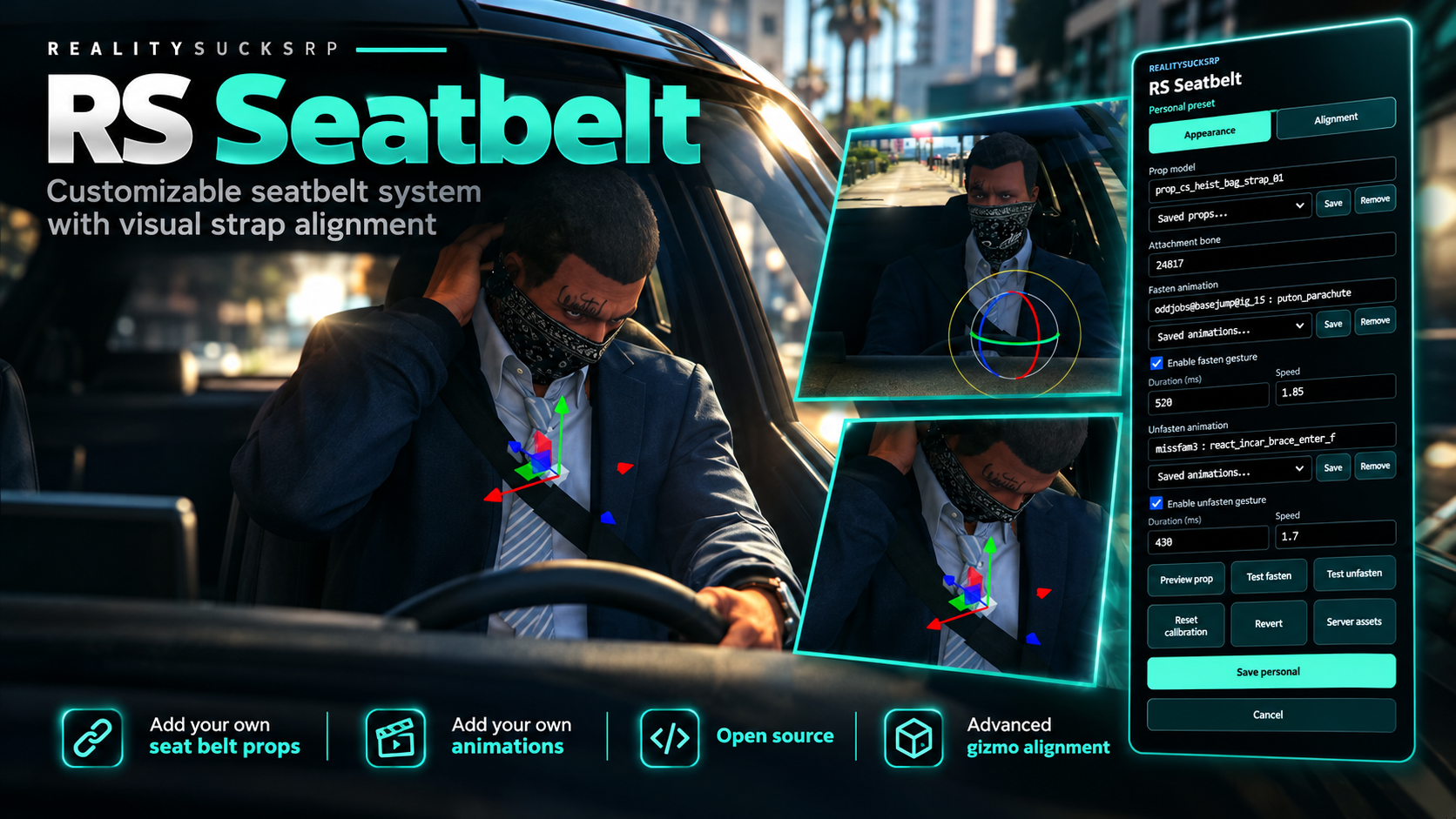 RS Seatbelt — Animated Seatbelt and Harness System Builder