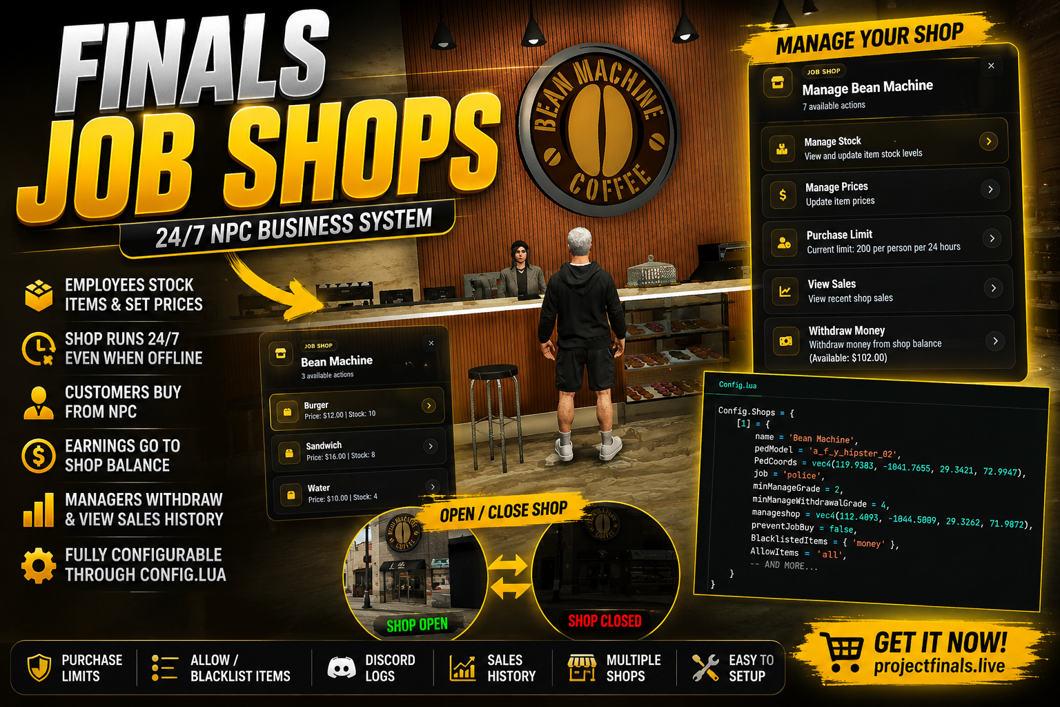 Finals Job Shops | 24/7 NPC Business System