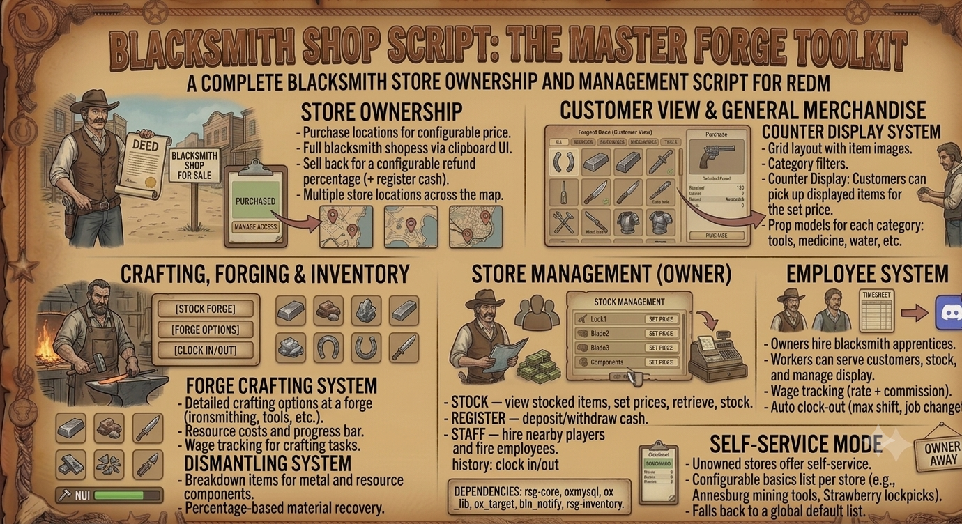 BlackSmith Stores (With Forge, Craft and Dismantle)