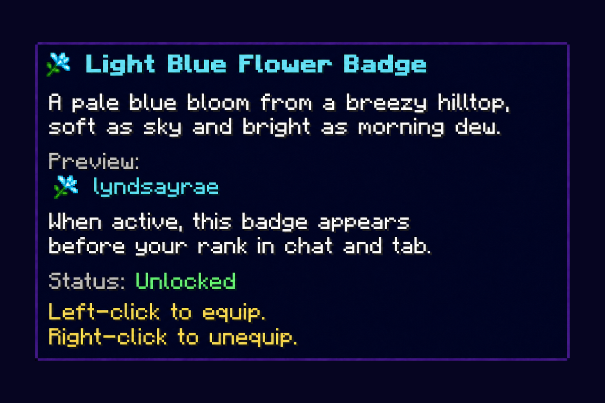 Light Blue Flower Badge
