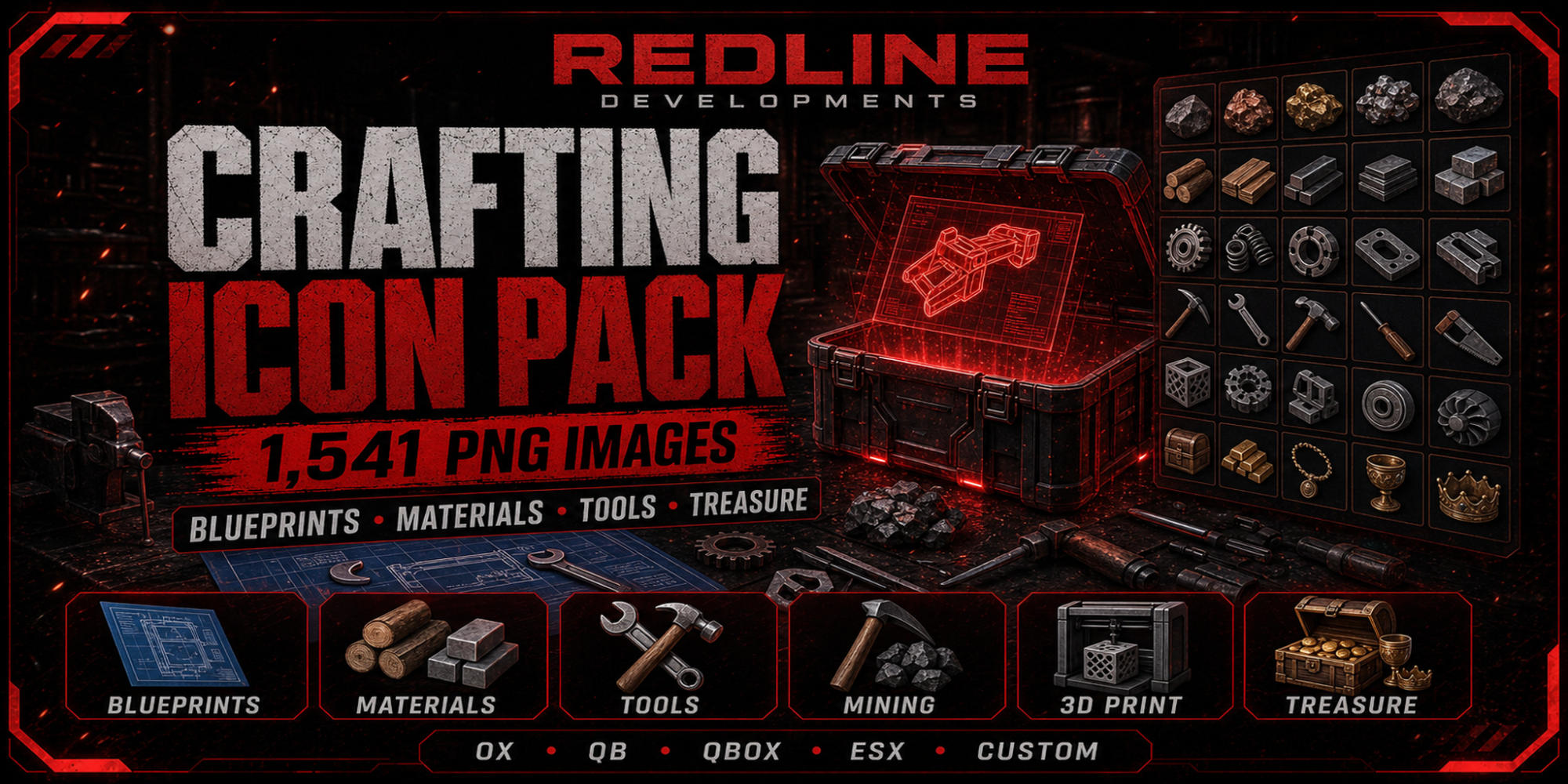 Crafting, Blueprint & Material Icon Pack