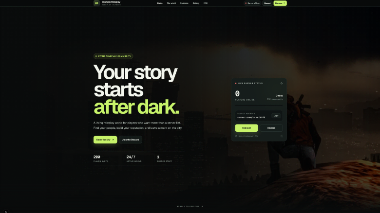 FiveM Server Website Template