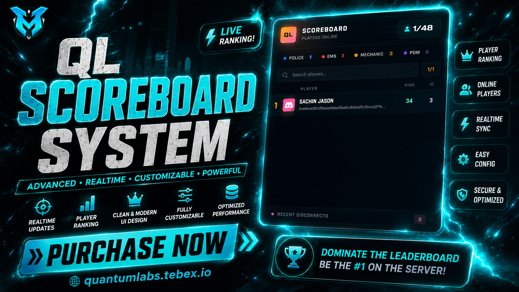 QL Scoreboard | Premium ESX / QBCore / QBox