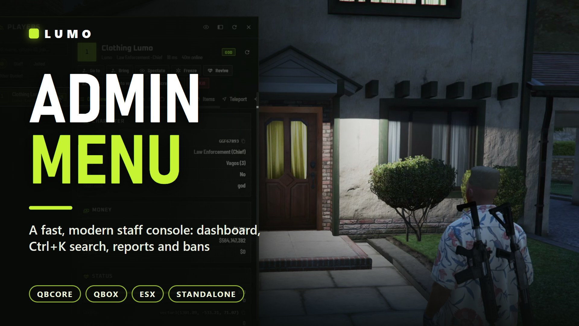 ​Lumo Admin Menu — Staff Console (Escrow)