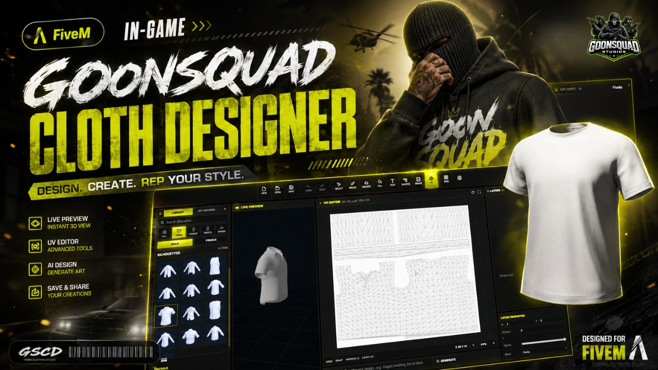 Goonsquad ClothDesigner | In Game Clothing Creator