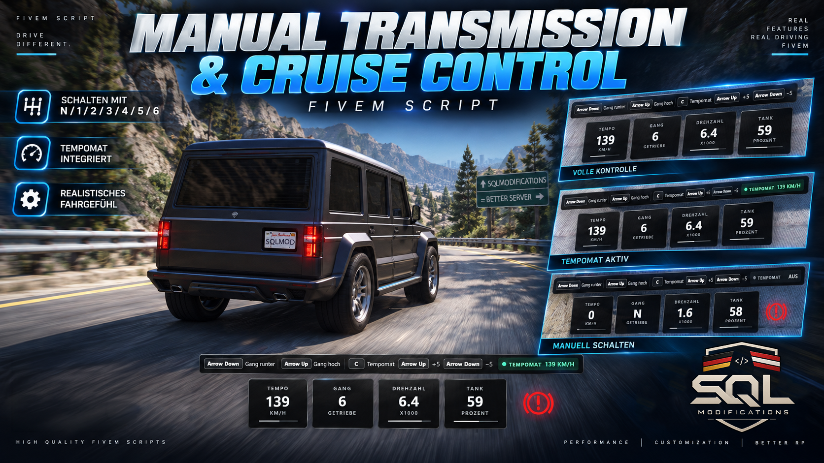 SQL Gears – Manual Transmission & Cruise Control