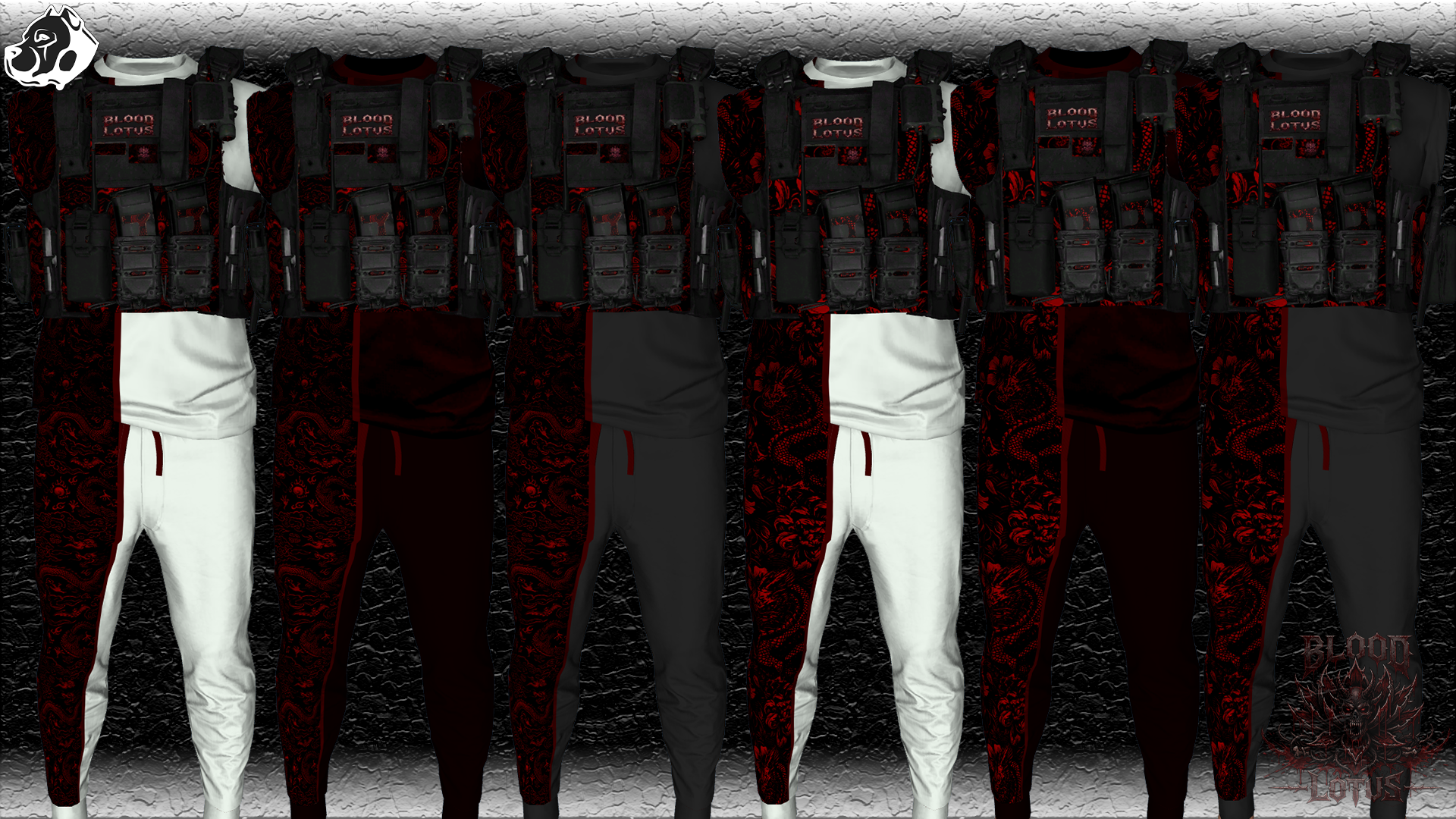 Blood Lotus Sleeveless Uniform | FiveM Gang Clothing