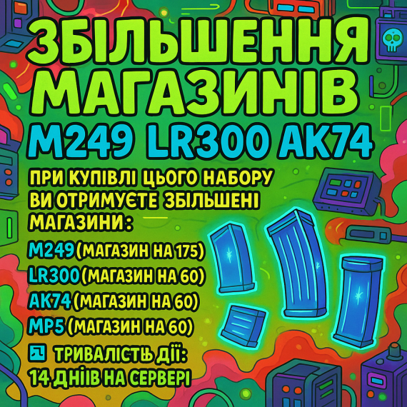 Покращення Магазинів Зброї на 14 днів
