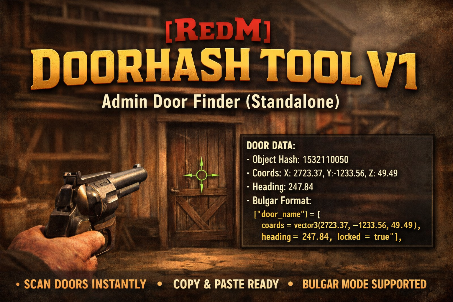 [RedM] DoorHash Tool V1 – Admin Door Finder (Standalone)