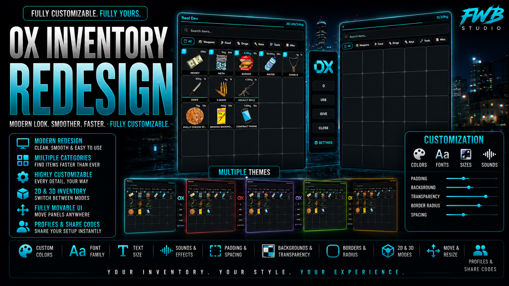 Ox Inventory Premium UI Redesign