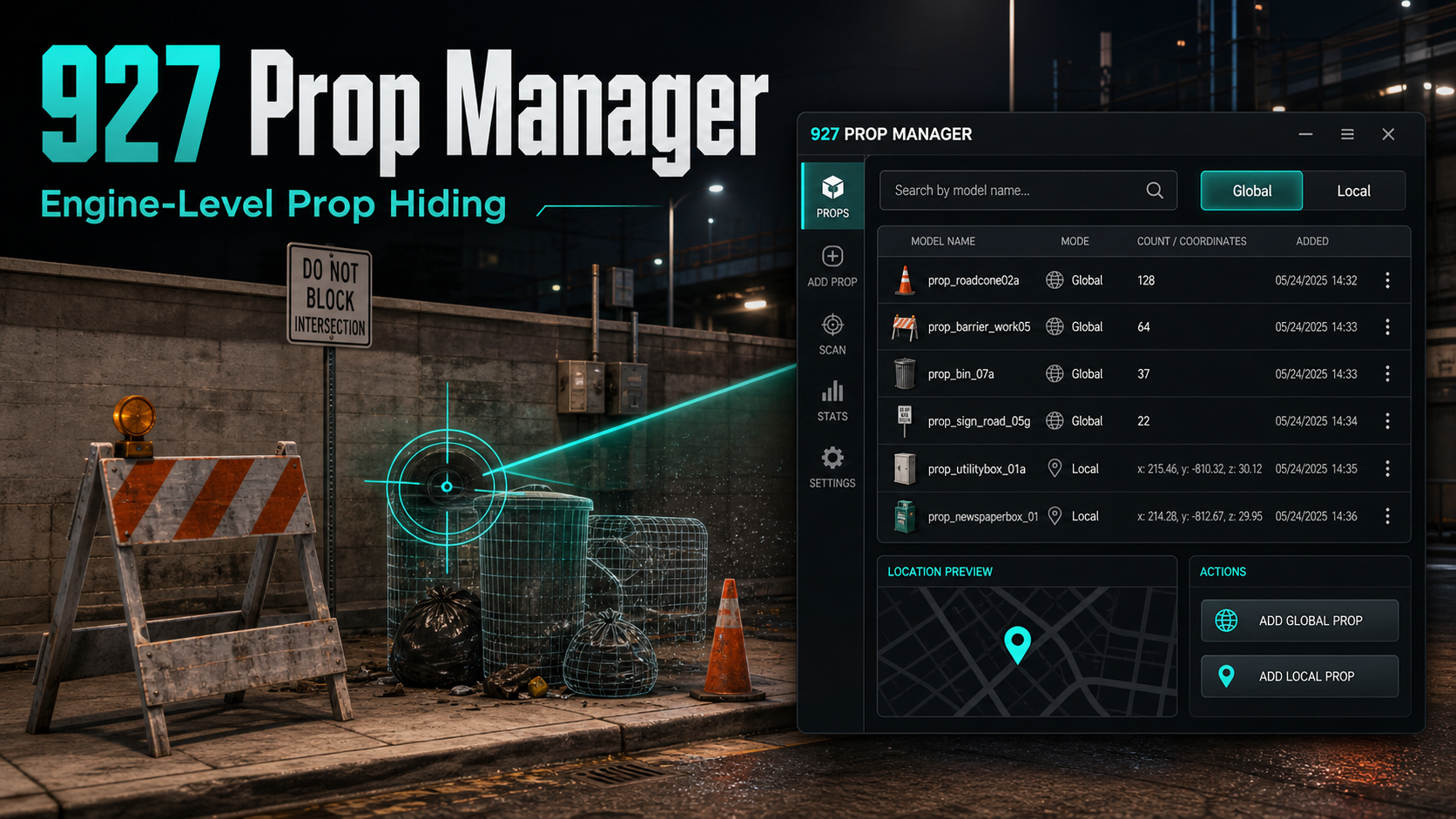 FiveM Prop Remover — 927 Prop Manager [Standalone]