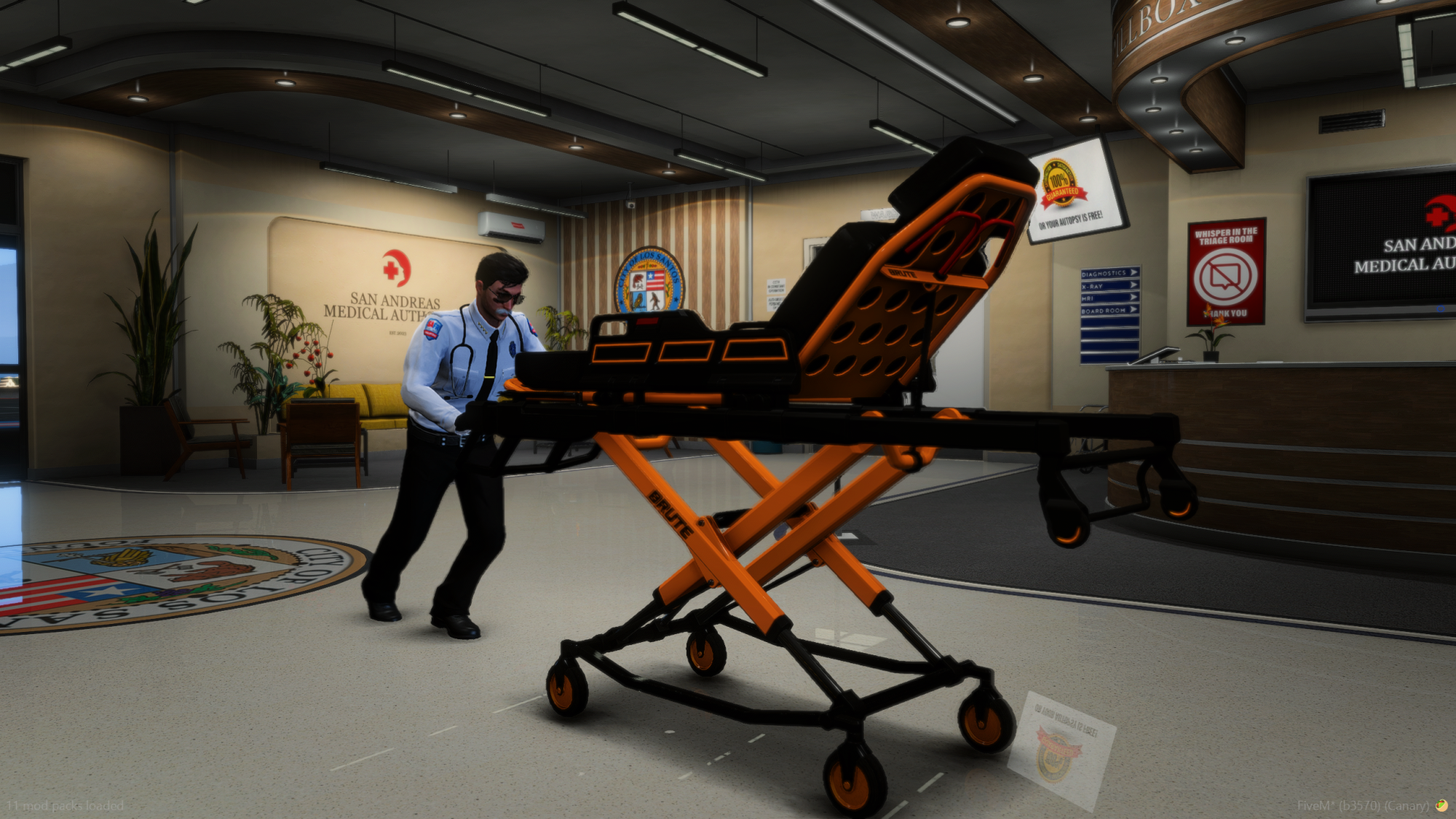 Animated Gurney Stretcher Brute EjectoLift NX