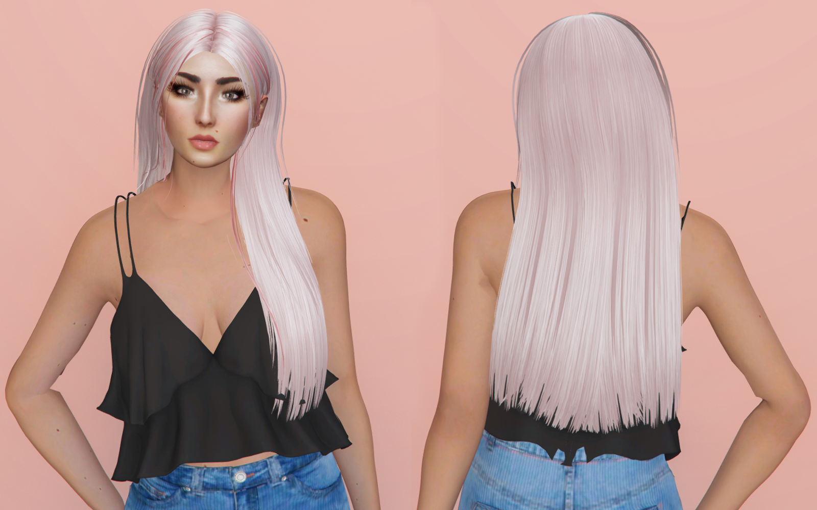 #001 Long Straight Hairstyle