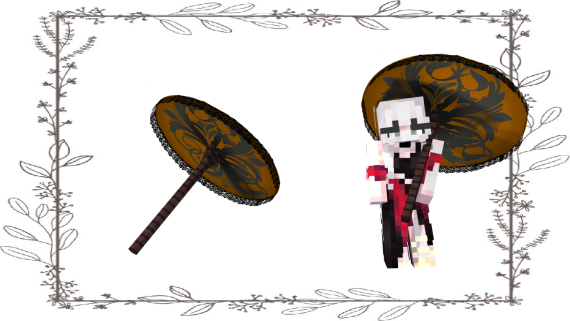 Orange & Black Designed Parasol
