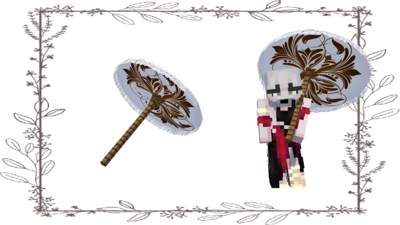 White & Orange  Designed Parasol