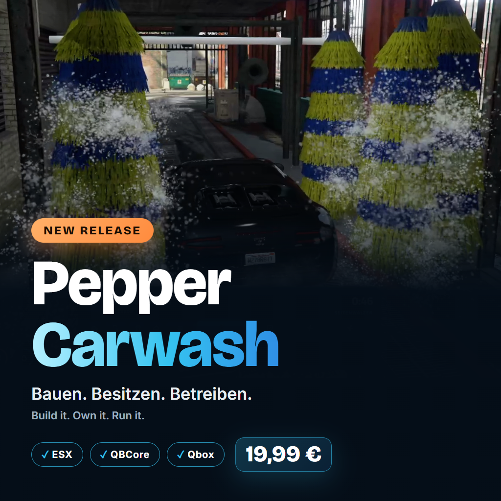 Pepper Carwash – FiveM Car Wash Script