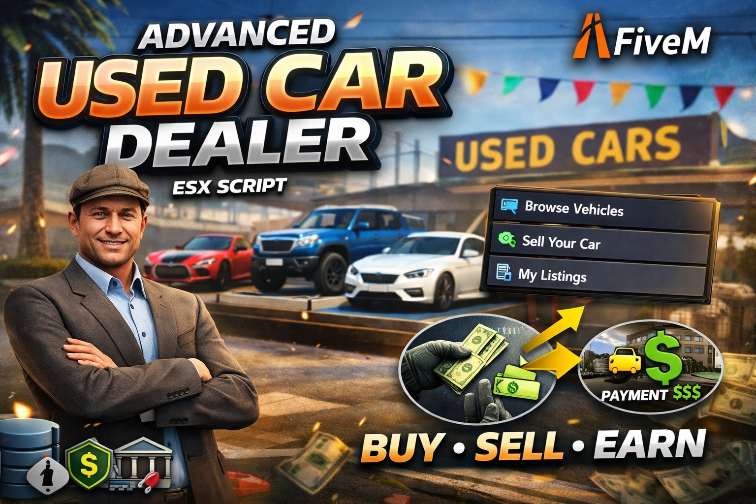 Advanced Used Car Dealer – ESX | Persistent Player-Driven Vehicle Market