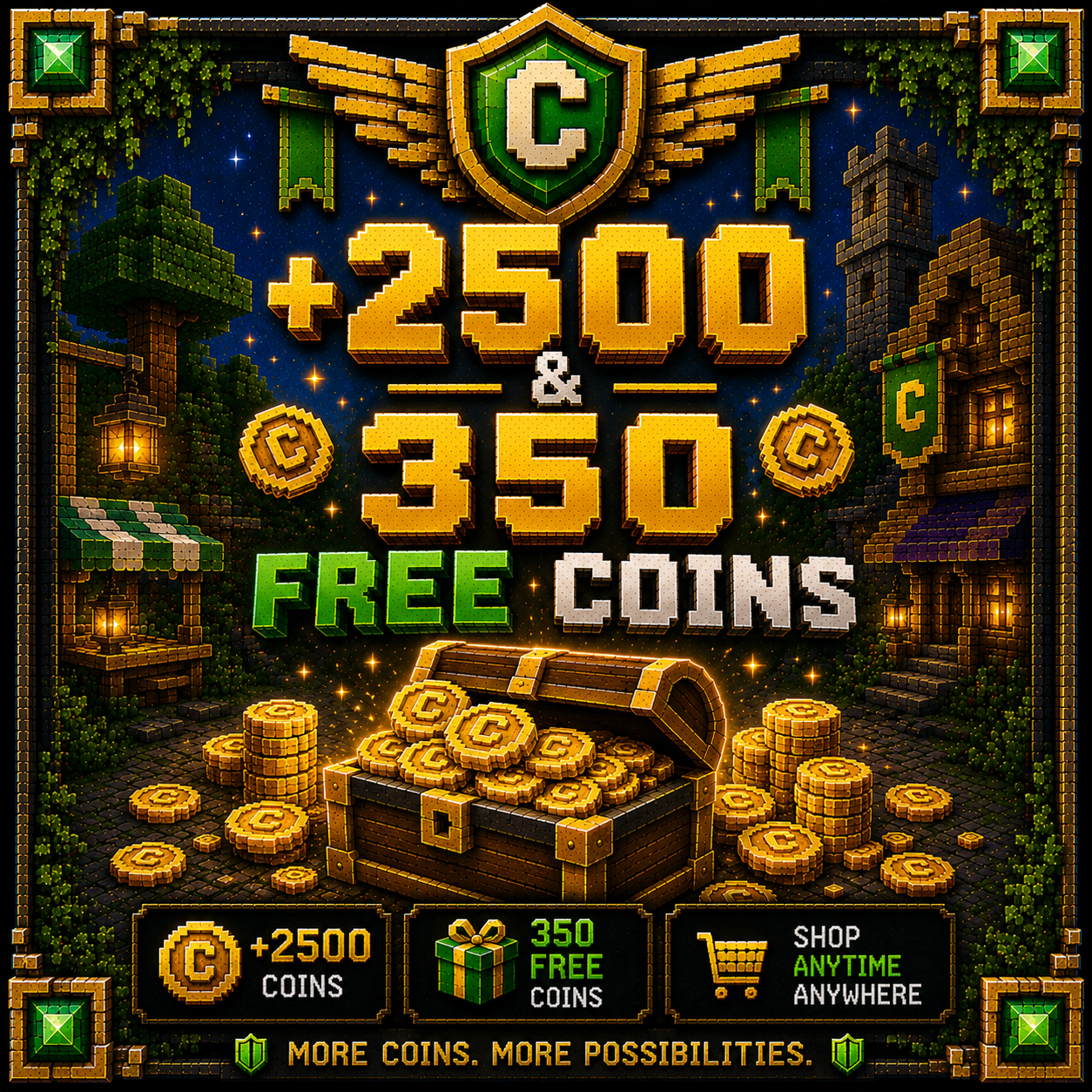 +2500 & 350 FREE COINS