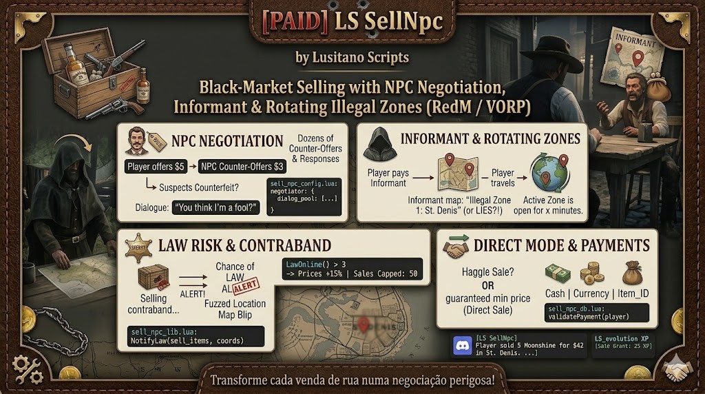 🤠 Lusitano SellNpc — Black-Market Selling System (VORP)