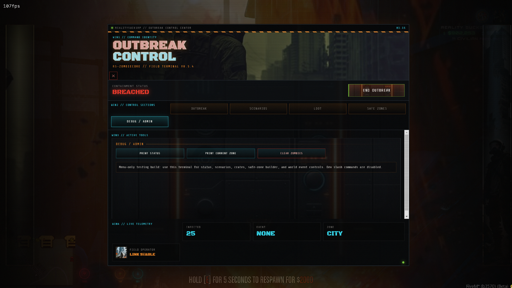 ZombieCore Full Zombie Outbreak Survival System, CCTV, Explosions, Chaos