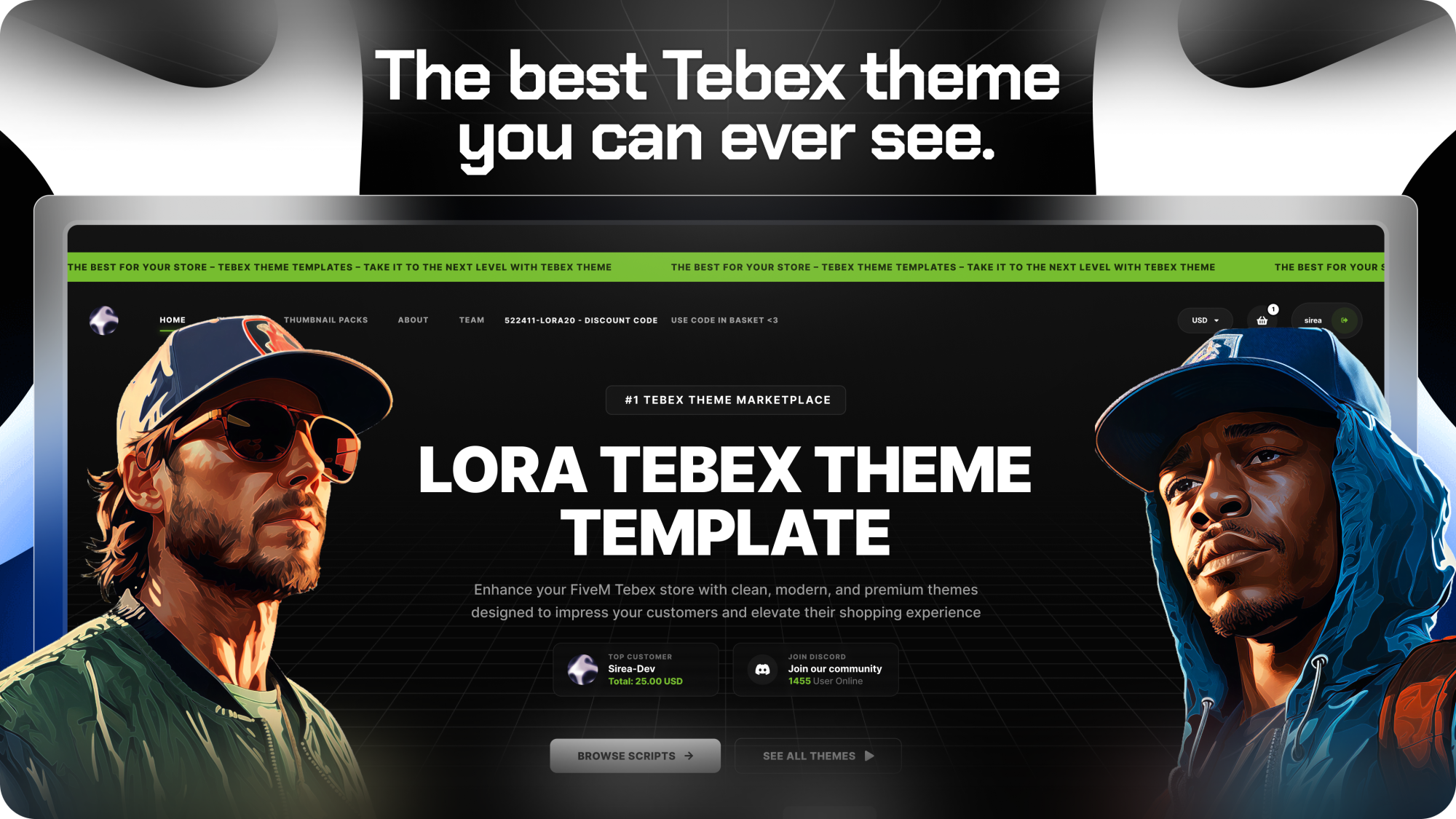 LORA - Best FiveM Tebex Theme Template