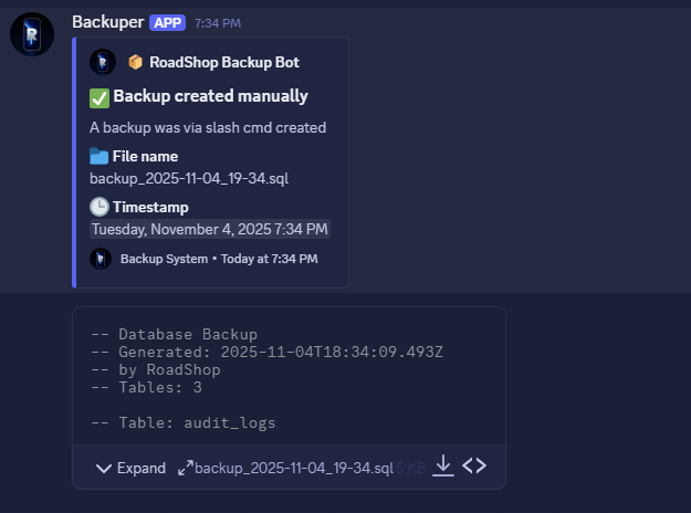 Discord MySQL Backup Bot
