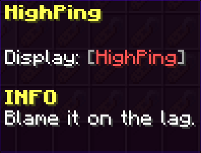 HighPing Tag