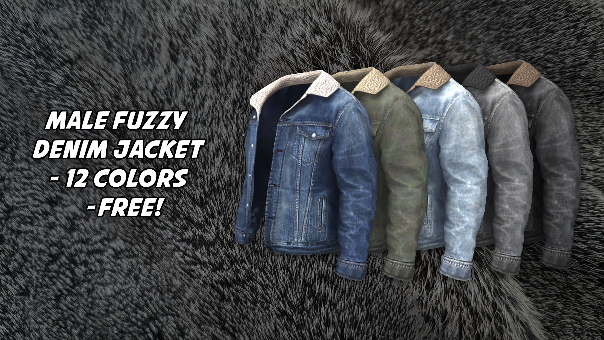 Male Fuzzy Denim Jacket
