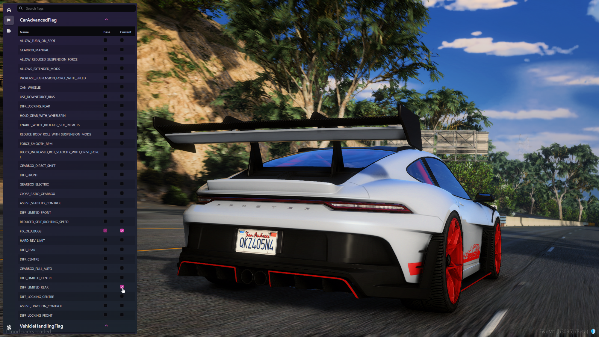 Handling Editor Tuning Menu
