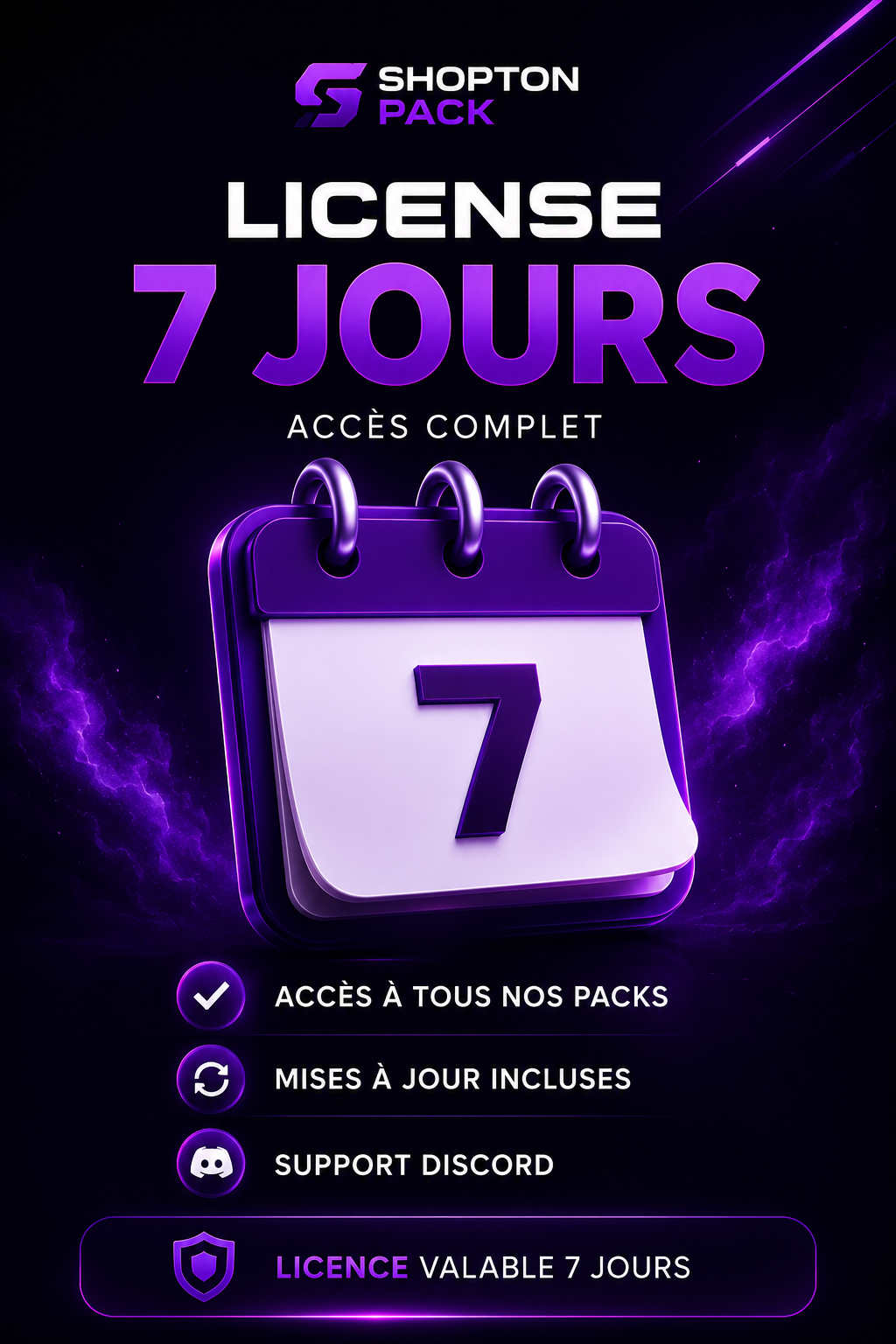 🔑 Licence ShoptonPack 7 jours