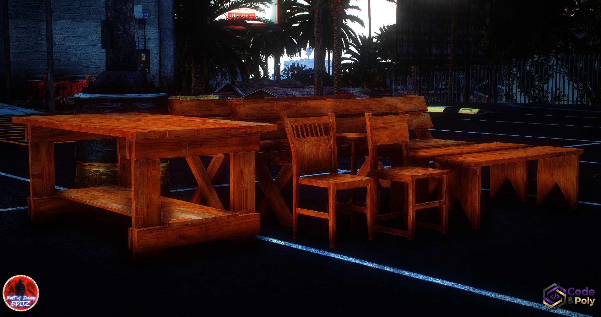 Code & Poly Biergarten props