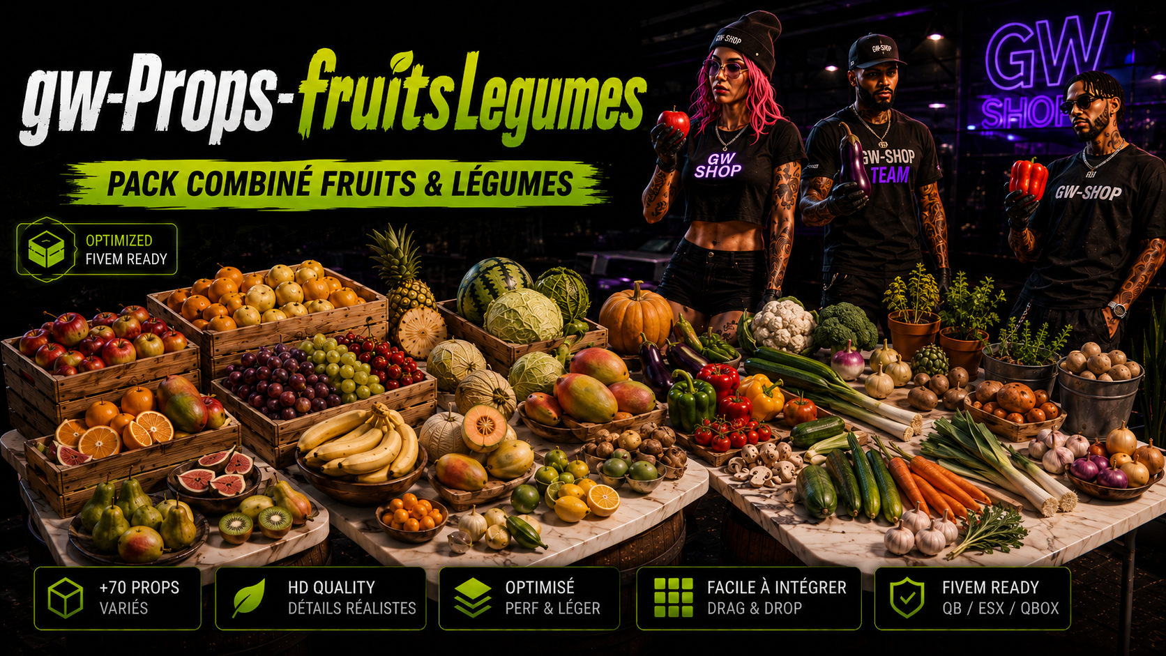 Pack props - fruits & légumes