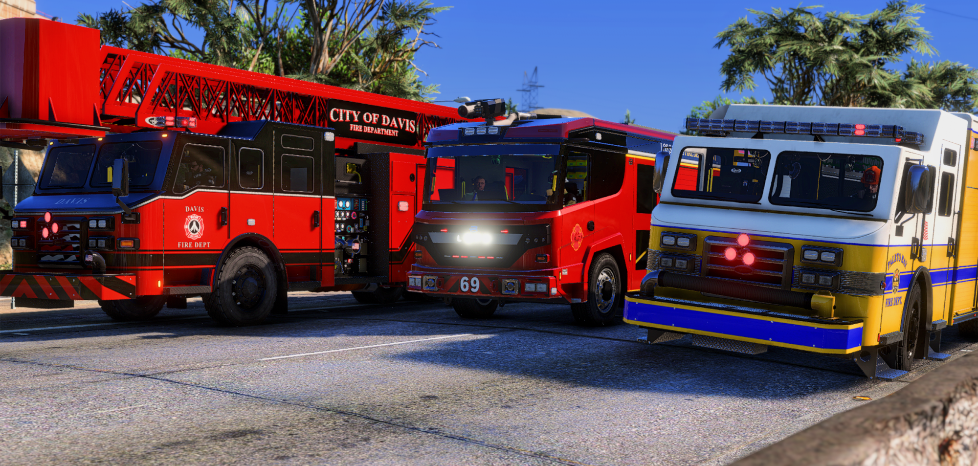 Fire Trucks Bundle - Electric, Pumper, Ladder, Rescue & Command
