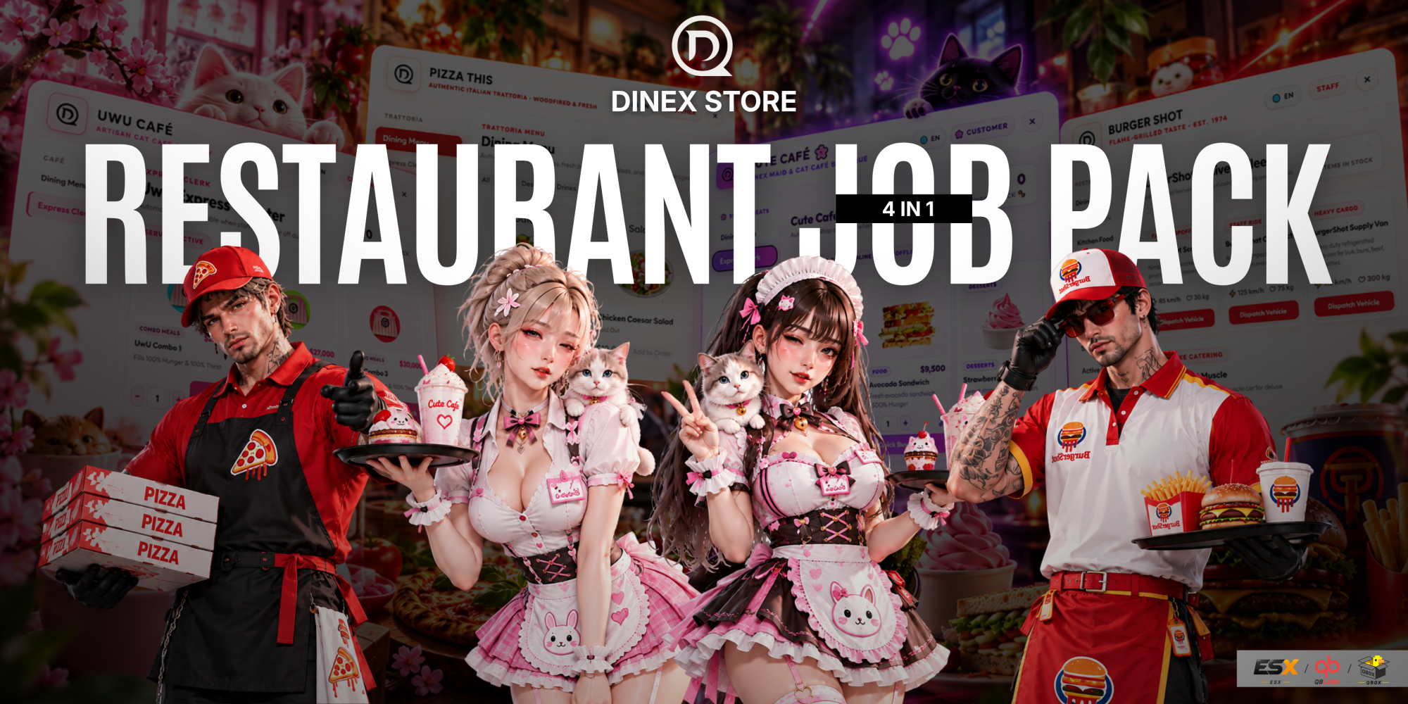 🍽️ DINEX RESTAURANT PACK [ESX • QBCore • QBOX] [ESCROW]