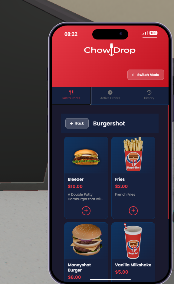 Chow Drop Food Delivery