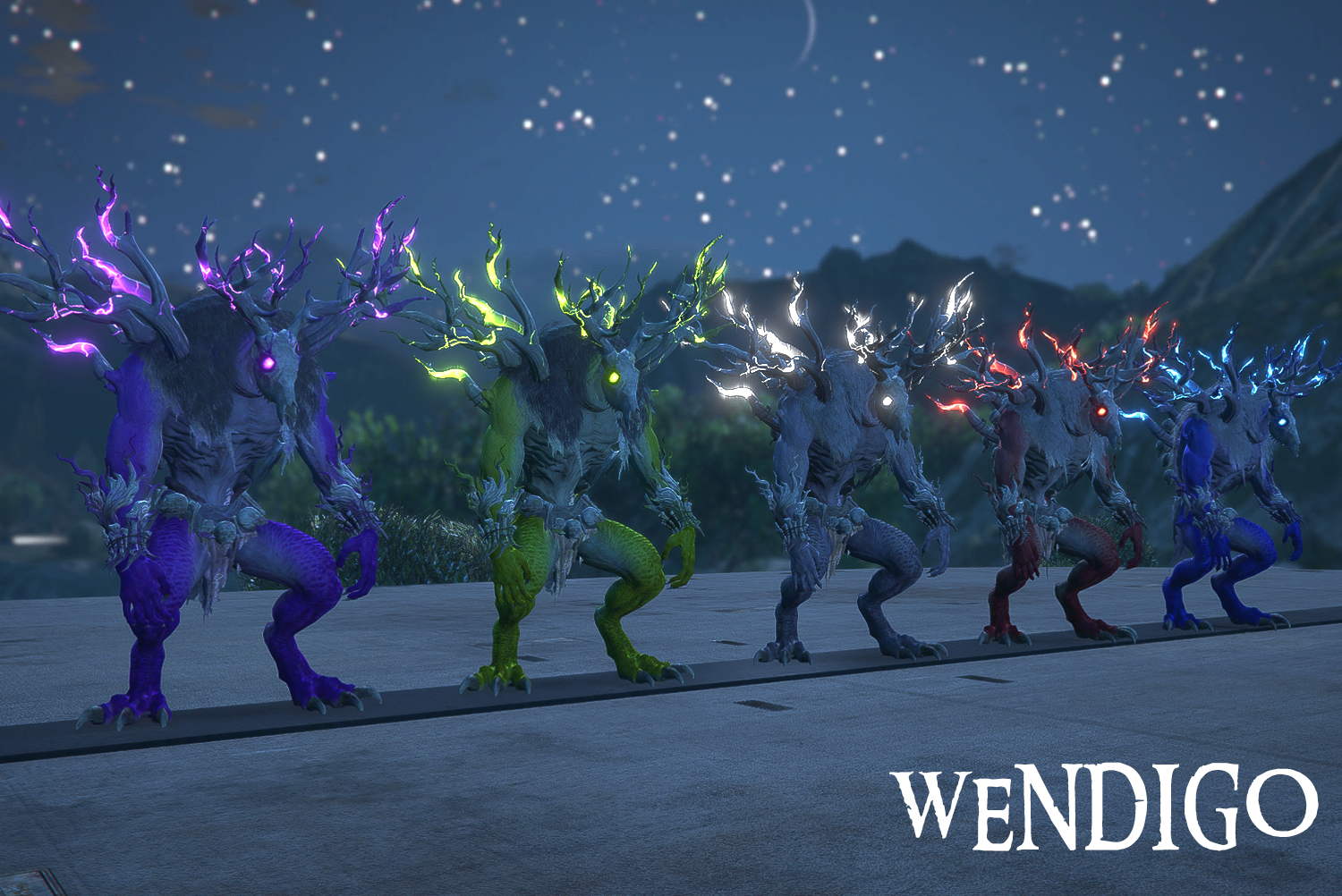 Wendigo with Physics - 5 Color Variations