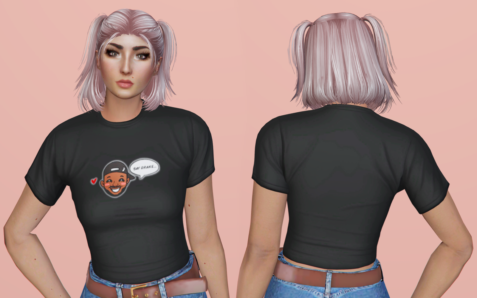 #001 Short Hairstyle with pigtails