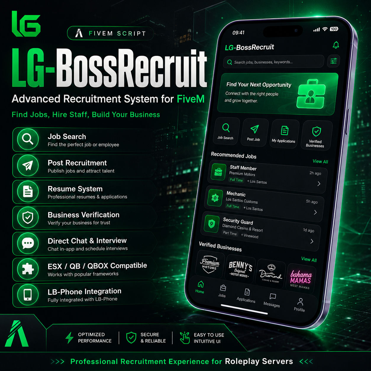 ⚡ LG-BossRecruit — Advanced Recruitment System for FiveM cover