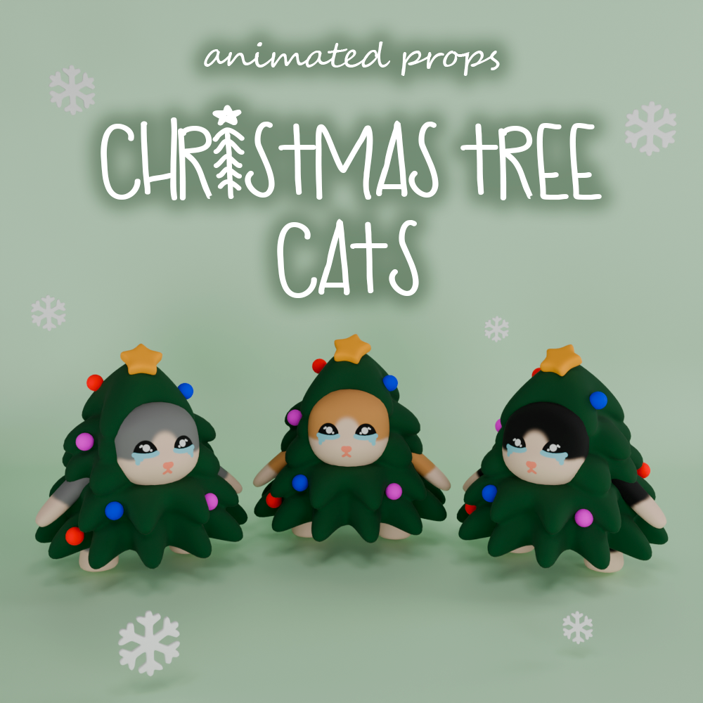 CHRISTMAS TREE CATS ∣ ANIMATED PROPS
