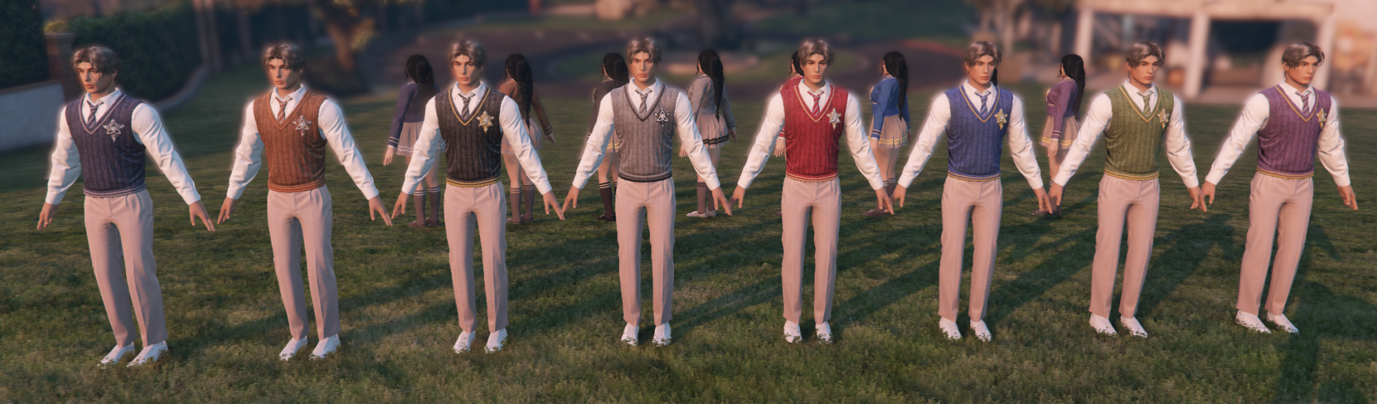 College Uniforms with Physics - 8 Color Variations