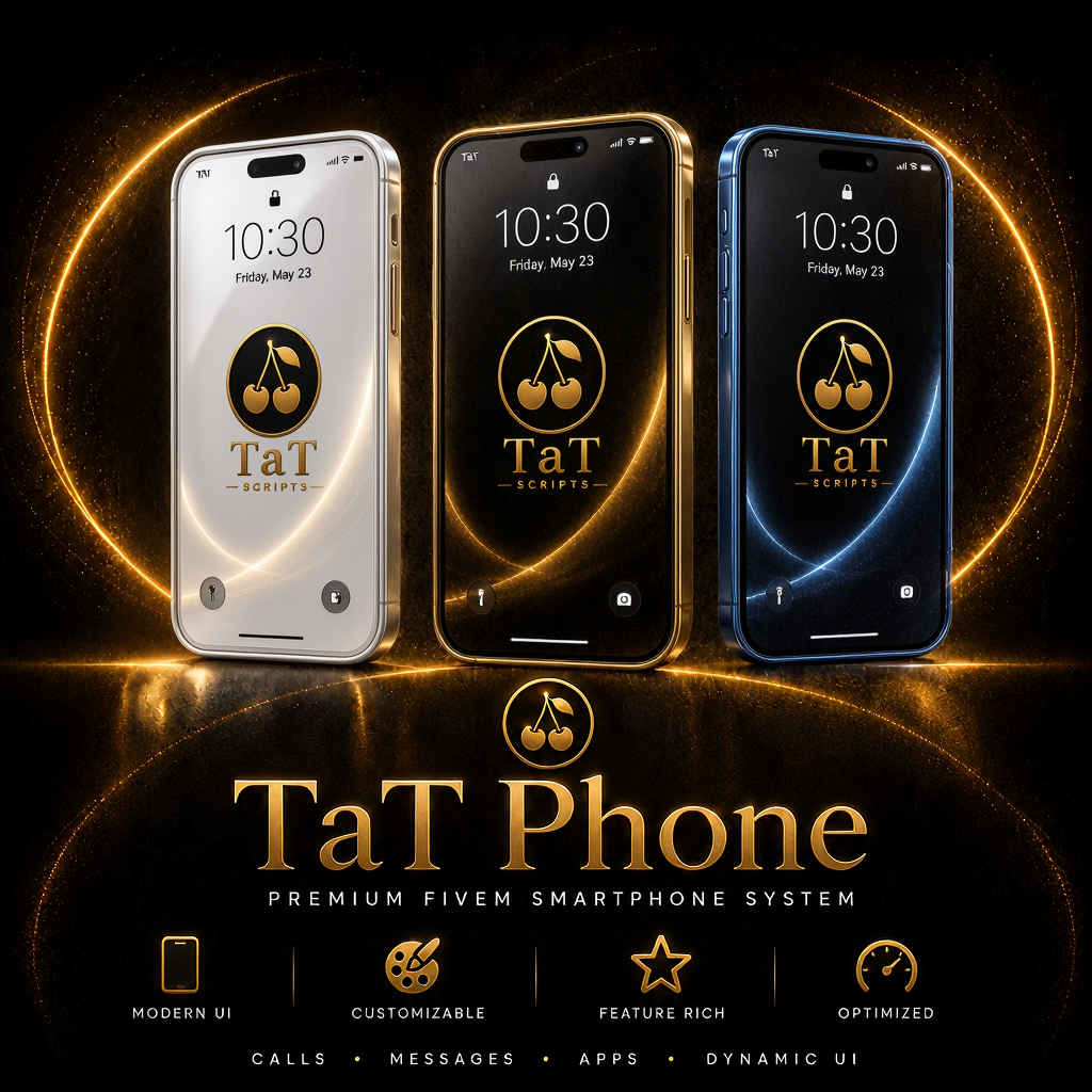 TaT Phone - Premium Fivem Phone | 40+ Free Apps, Dynamic Island, CashTag & More - Monthly