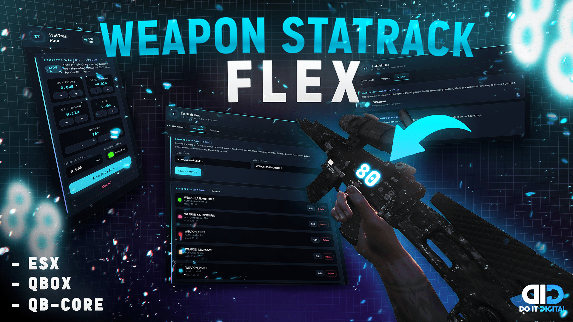 Fivem StatTrak Flex | Weapon Kill Counter + Neon Holograms [Standalone]
